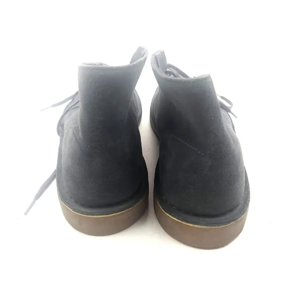 Clarks Men's Size 11 M Blue Gray Suede Desert Boots Lace-Up Chukka Ankle Shoes